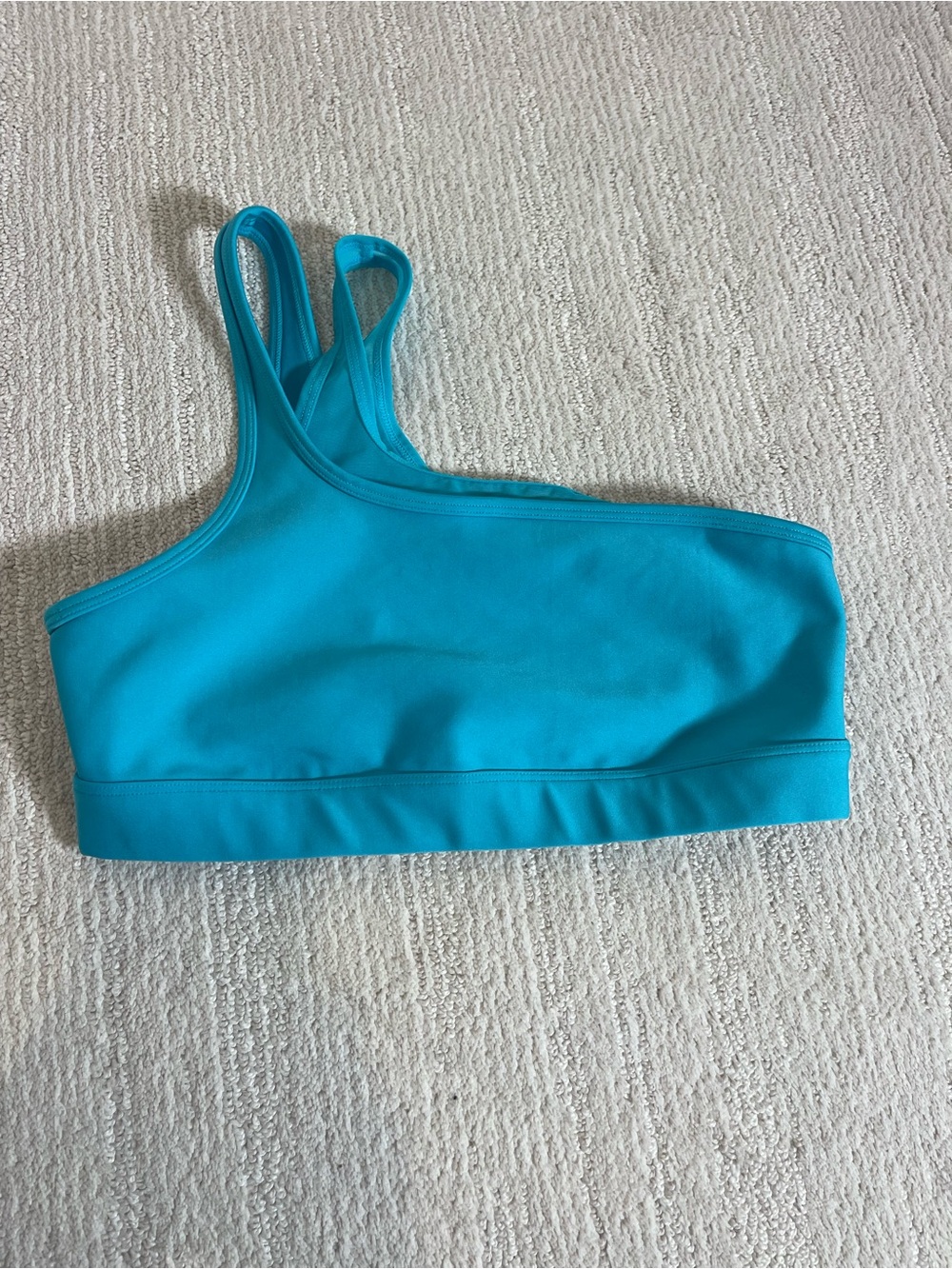 ALO Yoga One-Shoulder Bikini Top in Teal Blue